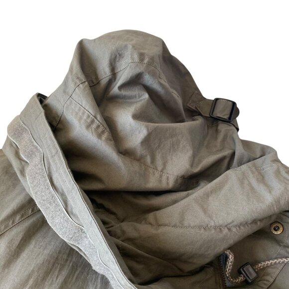 Adventure Gear Mens Size L Down Puffer Jacket Parka Hood Green Pockets Aviator - Picture 10 of 14